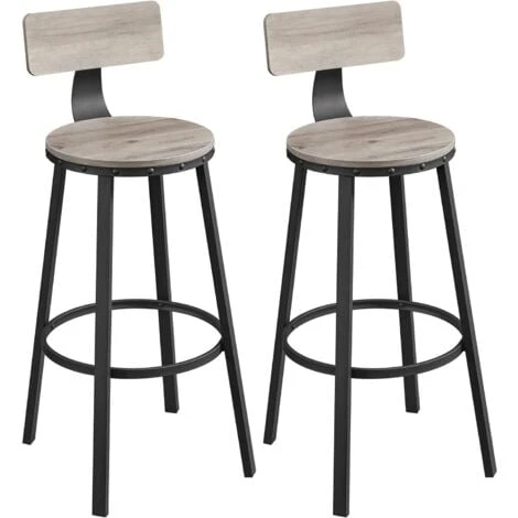 Songmics VASAGLE Set Di 2 Sgabelli Alti, Sgabelli Da Bar Con Schienale, Sgabelli Cucina, Struttura In Acciaio, Montaggio Facile, Sedile Alta 73 Cm, Stile Industriale, Greige E Nero 3 Songmics VASAGLE Set Di 2 Sgabelli Alti, Sgabelli Da Bar Con Schienale, Sgabelli Cucina, Struttura In Acciaio, Montaggio Facile, Sedile Alta 73 Cm, Stile Industriale, Greige E Nero