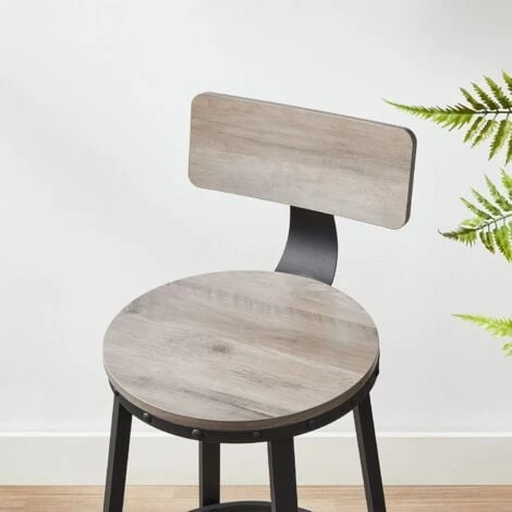 Songmics VASAGLE Set Di 2 Sgabelli Alti, Sgabelli Da Bar Con Schienale, Sgabelli Cucina, Struttura In Acciaio, Montaggio Facile, Sedile Alta 73 Cm, Stile Industriale, Greige E Nero 4 Songmics VASAGLE Set Di 2 Sgabelli Alti, Sgabelli Da Bar Con Schienale, Sgabelli Cucina, Struttura In Acciaio, Montaggio Facile, Sedile Alta 73 Cm, Stile Industriale, Greige E Nero - immagine 2