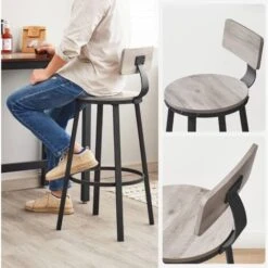 Songmics VASAGLE Set Di 2 Sgabelli Alti, Sgabelli Da Bar Con Schienale, Sgabelli Cucina, Struttura In Acciaio, Montaggio Facile, Sedile Alta 73 Cm, Stile Industriale, Greige E Nero 9 Songmics VASAGLE Set Di 2 Sgabelli Alti, Sgabelli Da Bar Con Schienale, Sgabelli Cucina, Struttura In Acciaio, Montaggio Facile, Sedile Alta 73 Cm, Stile Industriale, Greige E Nero -Vendite HOMCOM || VIDAXL || Songmics 96922957 3