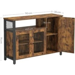 VASAGLE Mobiletto Multiuso, Armadietto, Credenza A 3 Ante, Per Cucina, Sala Da Pranzo, Salotto, 110 X 33 X 75 Cm, Stile Industriale, Marrone Vintage E Nero Da SONGMICS 11 VASAGLE Mobiletto Multiuso, Armadietto, Credenza A 3 Ante, Per Cucina, Sala Da Pranzo, Salotto, 110 X 33 X 75 Cm, Stile Industriale, Marrone Vintage E Nero Da SONGMICS -Vendite HOMCOM || VIDAXL || Songmics 96923188 5