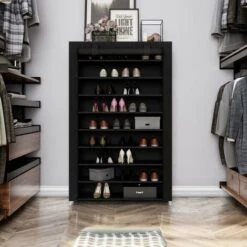 Songmics Scarpiera Armadio A 10 Ripiani, Capacità Fino A 54 Paia Di Scarpe, Portascarpe Mobiletto Guardaroba In Acciaio Tessuto Nero 162 X 100 X 28cm 9 Songmics Scarpiera Armadio A 10 Ripiani, Capacità Fino A 54 Paia Di Scarpe, Portascarpe Mobiletto Guardaroba In Acciaio Tessuto Nero 162 X 100 X 28cm -Vendite HOMCOM || VIDAXL || Songmics 96923239 3