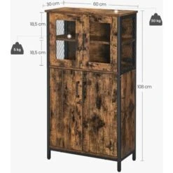 VASAGLE Mobiletto Multiuso, Armadietto, Credenza, Ripiano Regolabile, Mobile Da Bagno, Struttura In Acciaio, Per Salotto Cucina, Stile Industriale, Marrone Vintage E Nero Da SONGMICS 11 VASAGLE Mobiletto Multiuso, Armadietto, Credenza, Ripiano Regolabile, Mobile Da Bagno, Struttura In Acciaio, Per Salotto Cucina, Stile Industriale, Marrone Vintage E Nero Da SONGMICS -Vendite HOMCOM || VIDAXL || Songmics 96923295 5