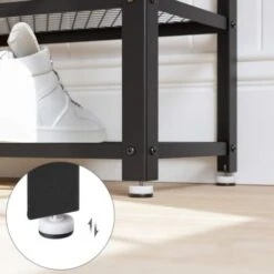 VASAGLE Panca Scarpiera, Scaffale Portascarpe A 2 Ripiani, Organizzatore Per Scarpe, 100 X 30 X 45 Cm, Ingresso Salotto Camera, Acciaio, Stile Industriale, Marrone Vintage E Nero Da SONGMICS -Vendite HOMCOM || VIDAXL || Songmics 97056883 4