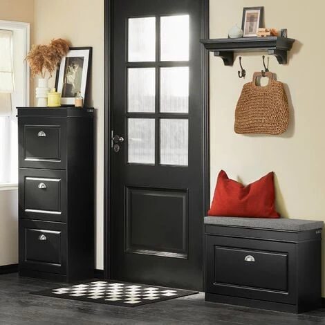 Mobili Per Scarpe Serie Scarpiere 1 Anta 1 Cuscino SoBuy 60x24x51cm Nero FSR82-K-SCH 6 Mobili Per Scarpe Serie Scarpiere 1 Anta 1 Cuscino SoBuy 60x24x51cm Nero FSR82-K-SCH - immagine 4