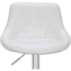 Set 2 Sgabelli Cucina Seduta Pelle Imbottita Sgabello Girevole Casa Bar Bianco -Vendite HOMCOM || VIDAXL || Songmics 97314859 4