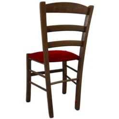 Sedia Legno Paesana Noce Scuro Con Seduta Imbottita Ecopellerosso -Vendite HOMCOM || VIDAXL || Songmics 97466604 3