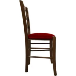 Sedia Legno Paesana Noce Scuro Con Seduta Imbottita Ecopellerosso -Vendite HOMCOM || VIDAXL || Songmics 97466604 4