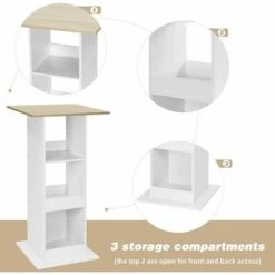WOLTU Tavolo Da Bar Quadrato. Tavolino Alto E Stretto Con 3 Ripiani. Tavolo Alto Da Cucina. Sala Da Pranzo. Bistrot. In Truciolare. 60x60x112cm. Legno Chiaro E Bianco -Vendite HOMCOM || VIDAXL || Songmics 97477591 5