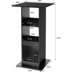 WOLTU Tavolo Da Bar Quadrato. Tavolino Alto E Stretto Con 3 Ripiani. Tavolo Alto Da Cucina. Sala Da Pranzo. Bistrot. In Truciolare. 60x60x112cm. Nero -Vendite HOMCOM || VIDAXL || Songmics 97477596 3