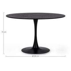 Tavolo Bloom Rotondo Con Struttura In Acciaio Verniciato, Piano In Legno -100 Cm / Bianco/Legno -Vendite HOMCOM || VIDAXL || Songmics 97995493 3