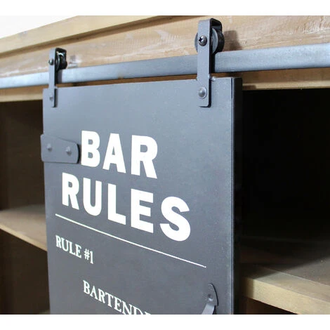 Mobile Credenza Madia Da Interno Bar In Acciaio E Legno Con Ruote Scomparto A 12 Posti Per Bottiglie E Anta Scorrevole No Rules 4 Mobile Credenza Madia Da Interno Bar In Acciaio E Legno Con Ruote Scomparto A 12 Posti Per Bottiglie E Anta Scorrevole No Rules - immagine 2