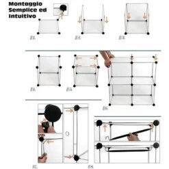 Scarpiera Modulare 15 Cubi Mobile Porta Scarpe Componibile 60 Paia Salvaspazio -Vendite HOMCOM || VIDAXL || Songmics 98496095 5