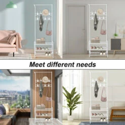 Bigzzia Appendiabiti 3 In 1 Metallo Con 16 Ganci Rimovibili, Appendiabiti Per Scarpe, Vestiti, Ombrello, Bianco 10 Bigzzia Appendiabiti 3 In 1 Metallo Con 16 Ganci Rimovibili, Appendiabiti Per Scarpe, Vestiti, Ombrello, Bianco -Vendite HOMCOM || VIDAXL || Songmics 98925656 4