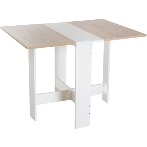Homcom Tavolo Da Pranzo Moderno Salvaspazio Bianco Rovere, 103x76x73.5cm 3 Homcom Tavolo Da Pranzo Moderno Salvaspazio Bianco Rovere, 103x76x73.5cm