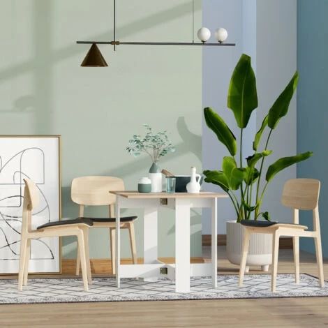 Homcom Tavolo Da Pranzo Moderno Salvaspazio Bianco Rovere, 103x76x73.5cm 4 Homcom Tavolo Da Pranzo Moderno Salvaspazio Bianco Rovere, 103x76x73.5cm - immagine 2