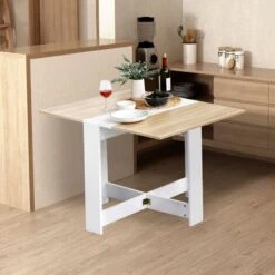 Homcom Tavolo Da Pranzo Moderno Salvaspazio Bianco Rovere, 103x76x73.5cm 10 Homcom Tavolo Da Pranzo Moderno Salvaspazio Bianco Rovere, 103x76x73.5cm -Vendite HOMCOM || VIDAXL || Songmics 9894809 4